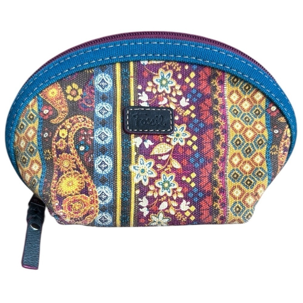 Fossil Multicolor Patterned Women's Makeup Zippered Pouch